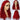 Red Deep Wave Human Hair Wig Real Headgear